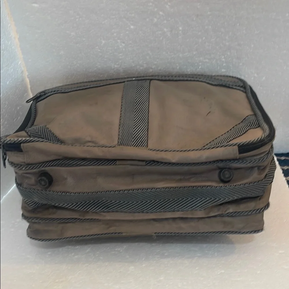 Vintage 90s Bentley Travel Bag soft sided nylon canvas gray